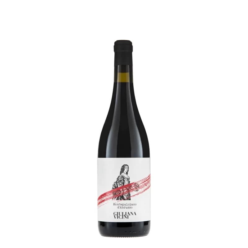 Montepulciano d'Abruzzo Rotwein, tief rubinrot, Aromen von Kirschen und Gewürzen; Trebbiano d'Abruzzo Weißwein, strohgelb, Zitrusfrüchte und grüne Äpfel. Weingut Giuliana Vicini.